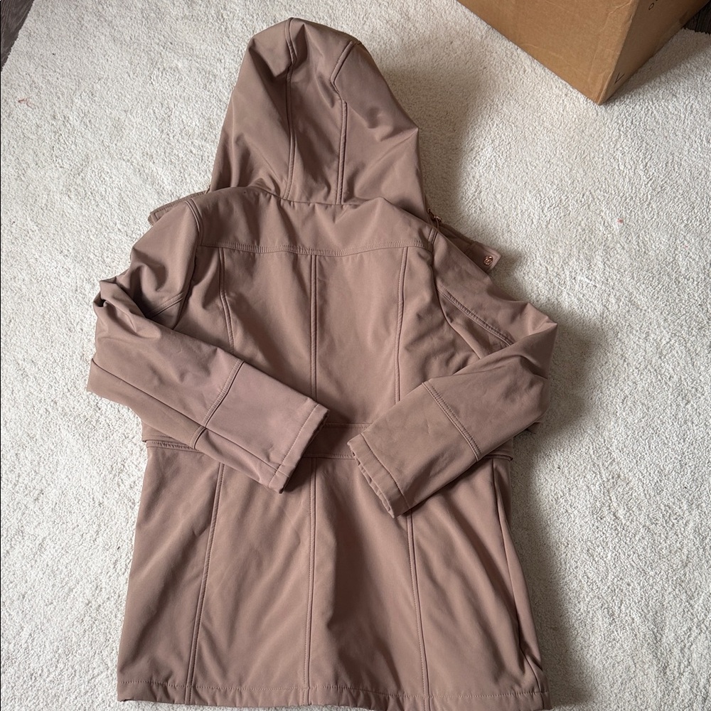 Women's Hooded Softshell Jacket - Taupe - Picture 7 of 7